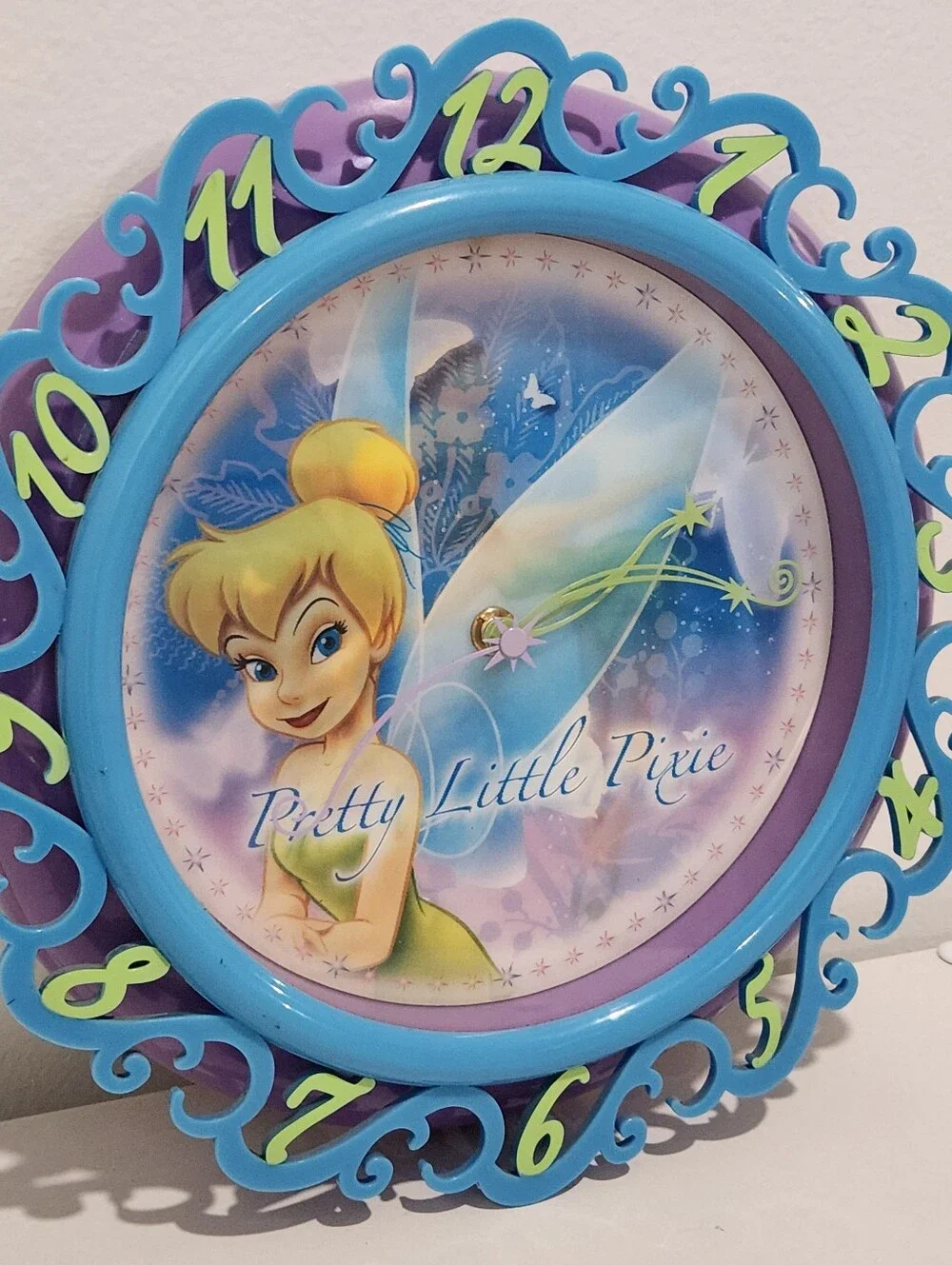 y2k Disney Fairies Tinkerbell 3D Lenticular Shifting Wall Clock Working